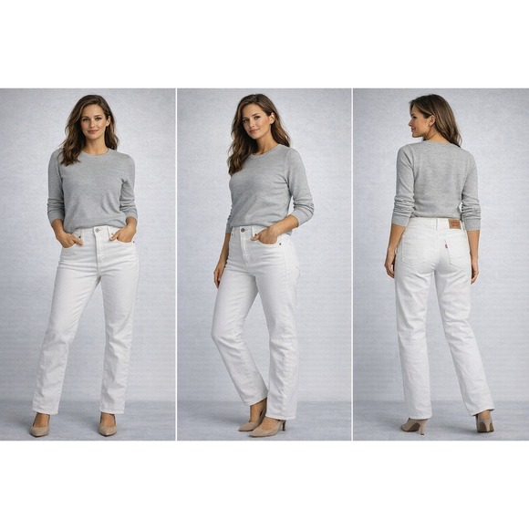 Levi's Denim - Levi's Wedgie Straight White Jeans Womens 30x28 High Rise Stretch Denim